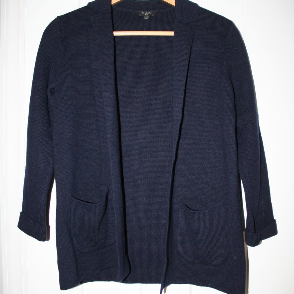 Talbot's Navy Blue Cardigan Petite Small